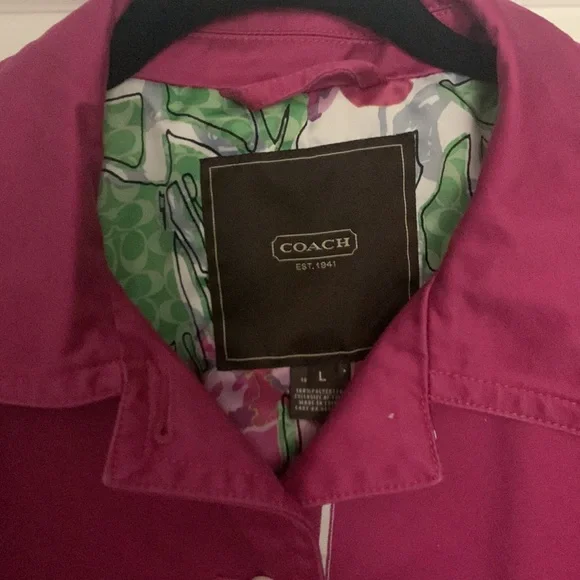 Coach Pink Trench Coat - Picture 2 of 6